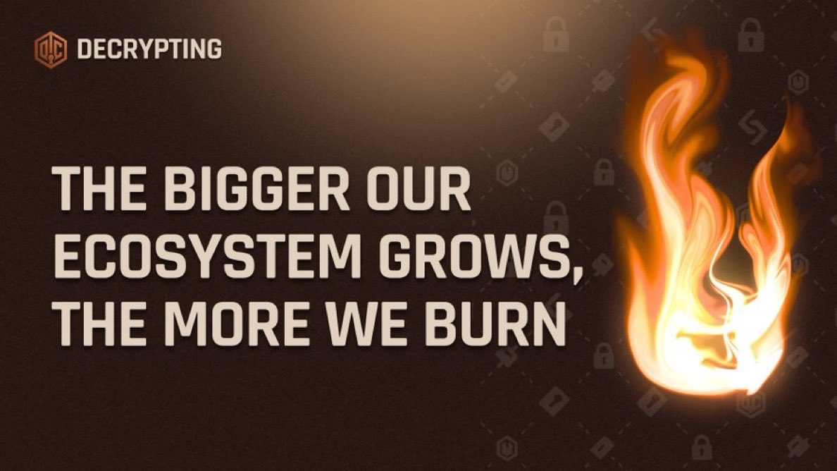 stephanieonweb3's tweet image. Most people don’t realize every new affiliate partner actually helps burn more $DCRYPT.

As the ecosystem grows, so does the deflation. Treasury burns cut supply, while buybacks use real revenue to fuel demand. @Decrypting_xyz
