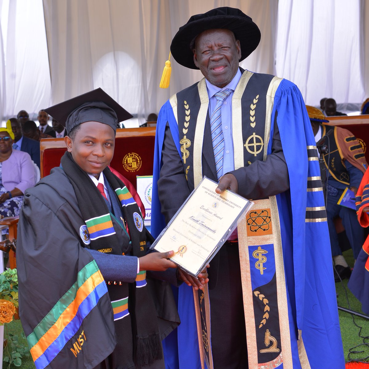 First Class graduates from the Faculty of Business and Management Sciences proudly received Convocation Awards for their outstanding academic achievement and discipline at the #32ndMUSTGrad.

These were;
Nabaasa Praise
Orishaba Macklean
Atujune Anthony
Twinamasiko Keneth
