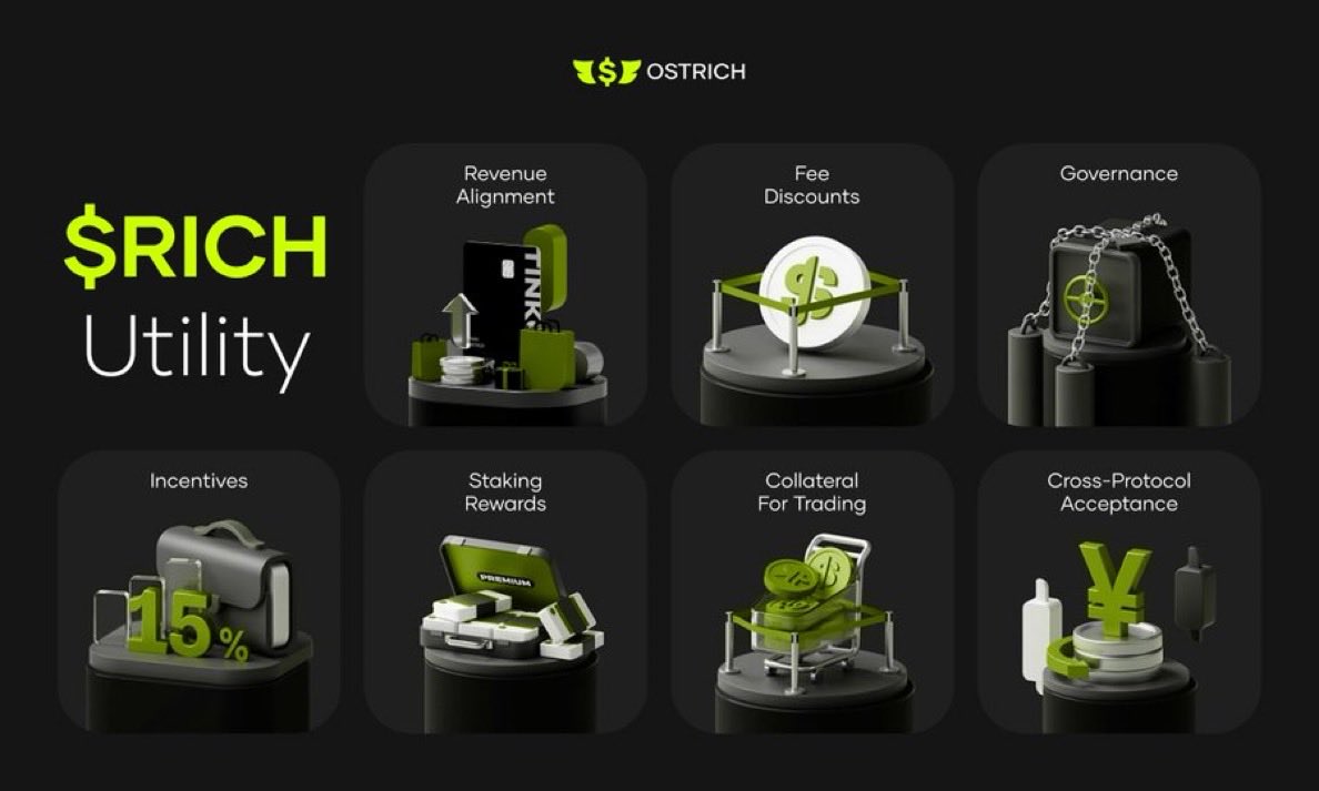 stephanieonweb3's tweet image. GM CT,

$RICH isn’t a meme coin, it’s built for real utility 🪶

It’s set to power the $200T on-chain market and keep expanding with features like buybacks, fee discounts, governance rights, staking, and even cross-protocol use. @Ostrich_HQ