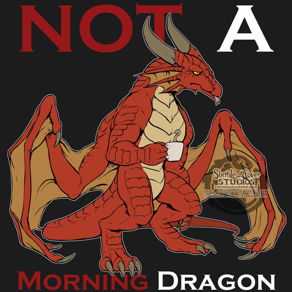 sixthleafclover's tweet image. Also in red dragon phase! Will you let your mornings drag-on?! 💤🥱
