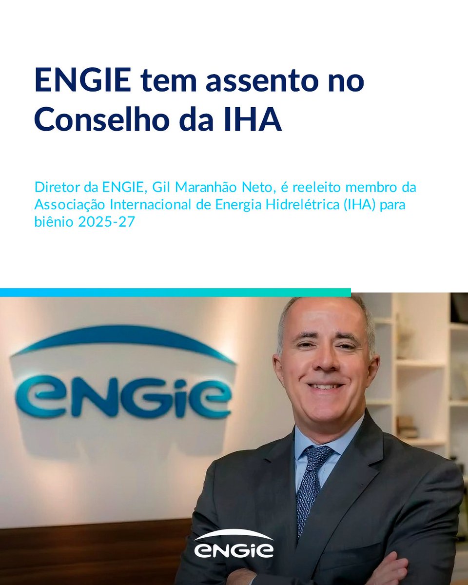 O Special Advisor do Country Manager da ENGIE Brasil, Gil Maranhão Neto, foi eleito como membro do Conselho da Associação Internacional de Energia Hidrelétrica (IHA) para o biênio 2025–2027.

Saiba mais: alemdaenergia.engie.com.br/engie-tem-asse…

#AlémDaEnergia