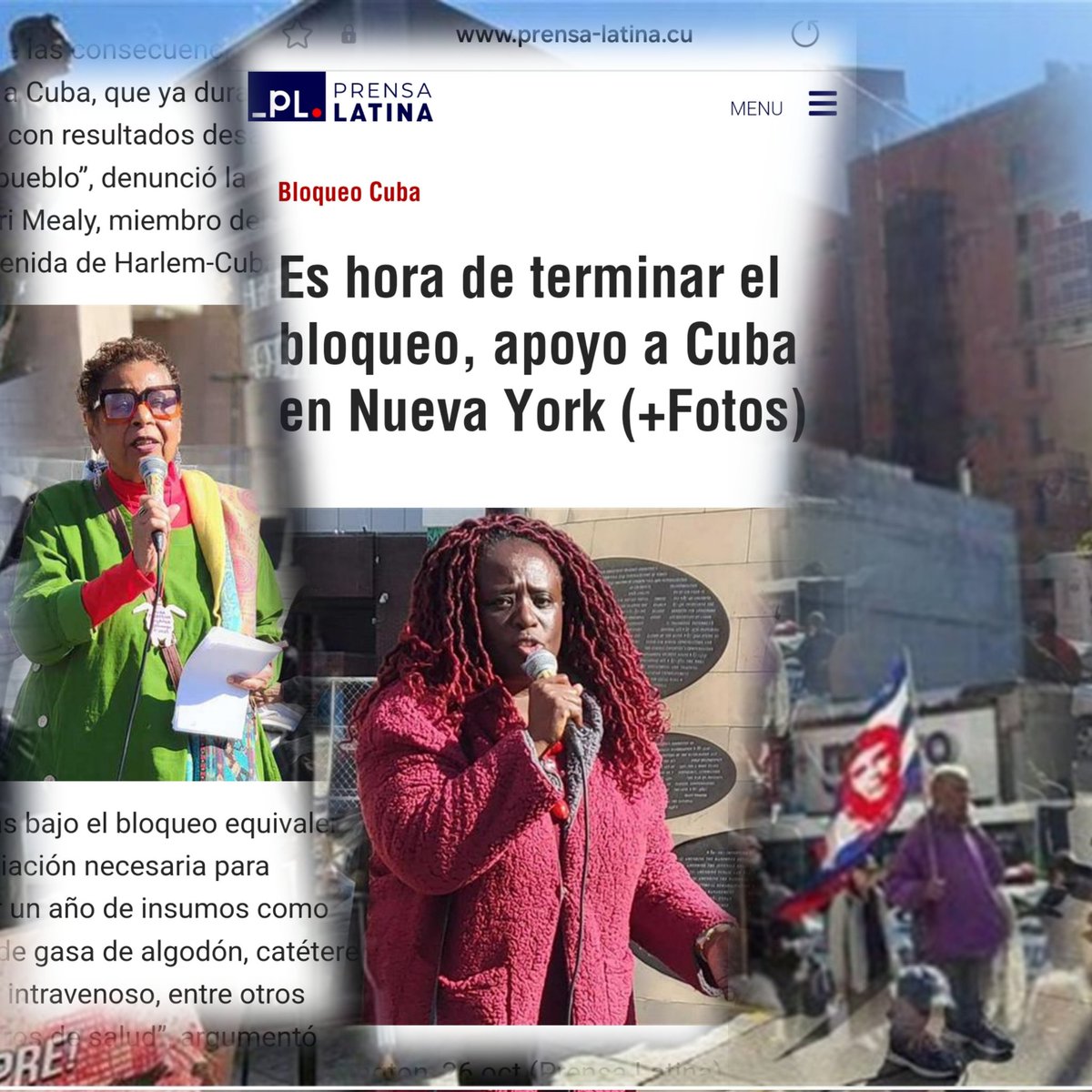 YasmaniCal27780's tweet photo. La senadora de Nueva York Cordell Cleare junto a activistas sociales y lideres comunitarios, respaldaron  la resolución de la ciudad para eliminar a Cuba de la lista como patrocinadores del terrorismo. 
@jeffry_suazo1 @Interian96 @YanirisHernnde7 @YiseilisF @iris_sotol80918 https://t.co/SfaLdAq6RM
