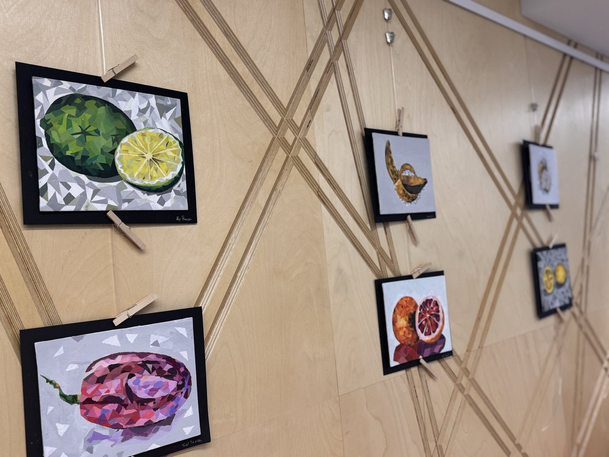 Magnificent “Faceted Fruit” paintings created by Mrs. Lanfrank’s AP studio class. Swing by the ULC to appreciate them
in person!🎨 <a href="/RFH_Regional/">Rumson-Fair Haven</a>