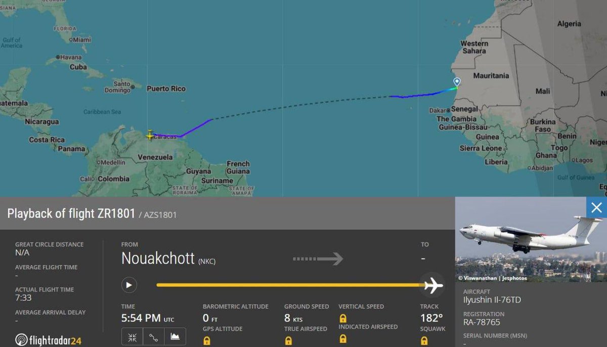 visionergeo's tweet image. 🇷🇺 Russians are "playing with fire 🤭🔥
🇻🇪 🪖 Information is spreading that Russia has sent mercenaries and weapons to Venezuela, which is on the brink of war with the USA — yesterday a Russian military transport plane, IL-76, landed in Caracas.
▪️ The flight took off from…