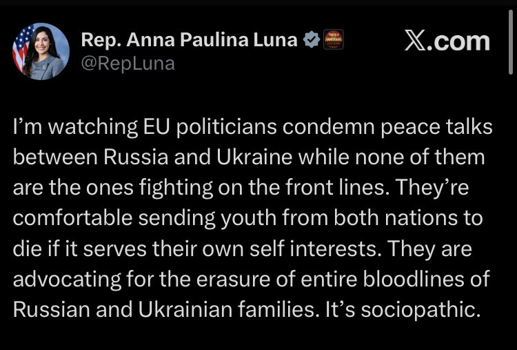 Why is Anna Paulina Luna going out of her way to defend Russia and its invasion of Ukraine?