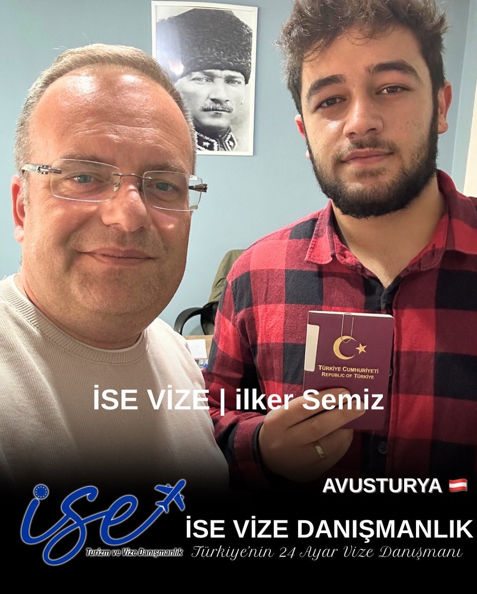 ilkersemiz's tweet photo. 🇦🇹 Avusturya Aile Birleşimi 20 Günde Onay ✅
Başvurumuz için Avusturya Polisi’nden kısa sürede onay aldık.
Ceyhun Bey ve eşine yeni hayatlarında mutluluklar diliyoruz 💐

📍 İSE VİZE | Egemen 24 Turizm
🏅 Türkiye’nin 24 Ayar Vize Danışmanı

#Avusturya #AileBirleşimi #isevize https://t.co/vjCbrhOICw