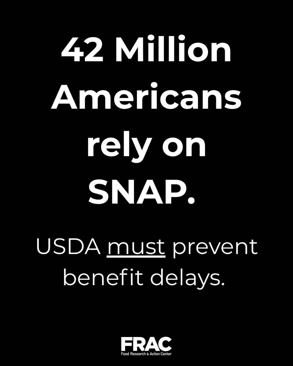 Hunger isn’t inevitable; it’s a choice. USDA can act today to prevent SNAP benefit delays for November, but families are still waiting.

<a href="/USDAgov/">Dept. of Agriculture</a> <a href="/SecRollins/">Secretary Brooke Rollins</a> you have the authority. Use it.