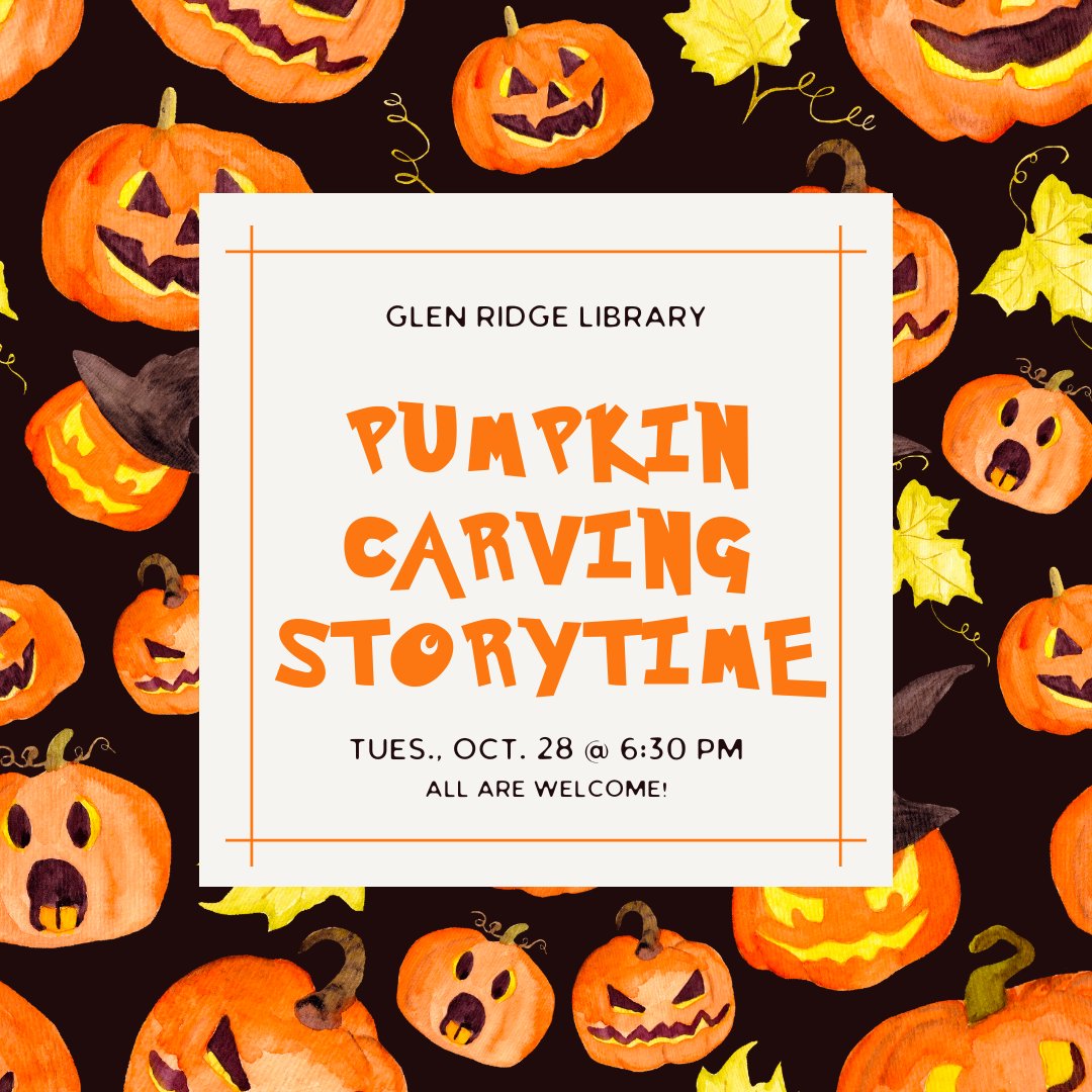 Pumpkin carving + storytime = the perfect autumn adventure! 🎃🍂

Join us tomorrow, October 28th at 6:30 PM for our Pumpkin Carving Storytime -

Come for the tales, stay for the fun of designing the jack-o-lantern's face! Follow the link for more info: bccls.libcal.com/event/15048008