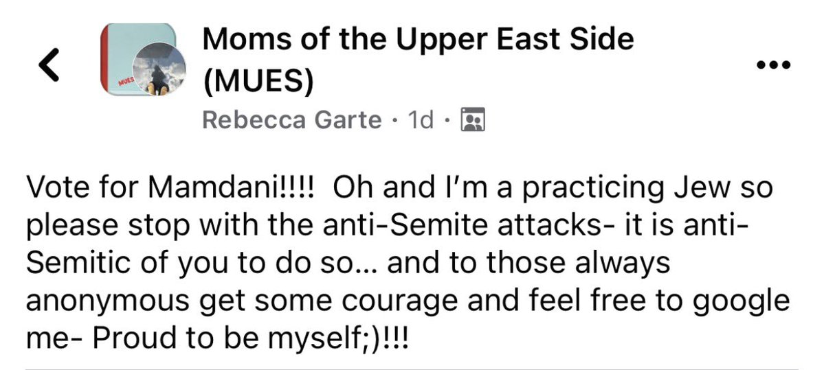 logicForAll_'s tweet image. This was posted by “as a Jew” in a local mom’s Facebook group
93 moms liked this post 
NYC has evolved into a melting pot of dumb and dumber