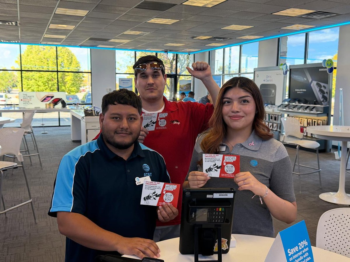 A Unity @ AT&amp;T Mobility team from CWA Local 7704 in Utah visited seven AT&amp;T retail stores to engage members in mobilizations and upcoming contract negotiations

The AT&amp;T Mobility Orange contract expires Feb 2026. Make sure you’re on the list for updates: CWA.org/Orange
