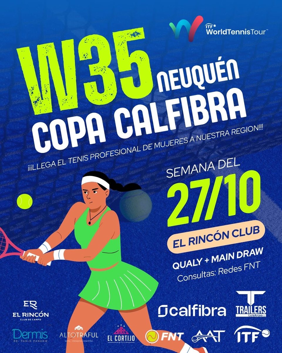 🎾 Main Draw W35 <a href="/AATenis/">Asociación Argentina de Tenis</a> Neuquén 
1️⃣4️⃣ argentinas +, al menos, 4️⃣ de qualy al cuadro
Luciana Moyano vs Tona (Ita-1)
Justina González Daniele vs Rain (Chi)
Melina Maruca vs Q
Sofía Meabe (WC) vs Labraña (Chi-5)
Flor Urrutia (4) vs Luciana Agudelo (WC)
Ana Gobbi vs Q
Berta Bonardi