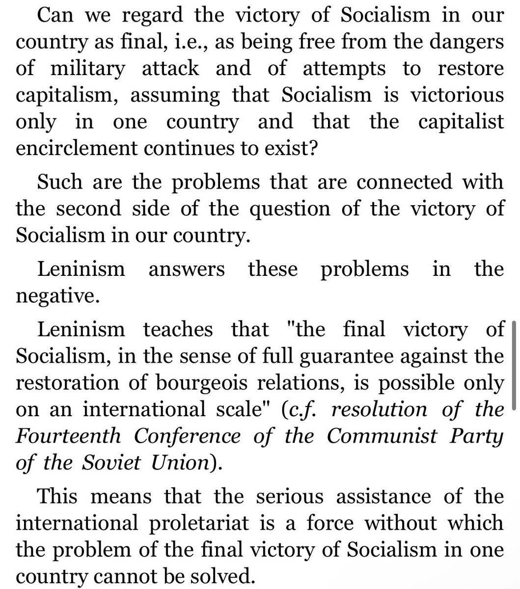 Socialism in one country shouldn’t be controversial at all with people who claim to follow Lenin. When you read both Lenin and Stalin, you see that what Stalin meant with socialism in one country is the same as Lenin.