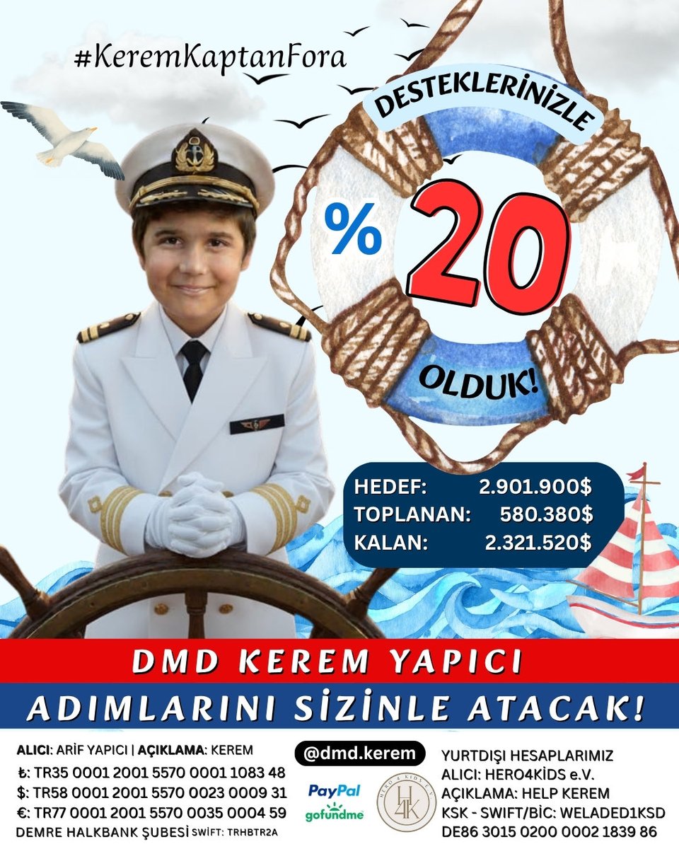 ⛵️YELKENLERİ AÇIN
%20 OLDUK ‼️

✨Destekleriniz sayesinde Gentedavimize bir adım daha yaklaştık… lütfen evladımın elini bırakmayın 🥹❤️
İyi insanlar iyi ki varsınız 🤲
Allah hepinizden razı olsun