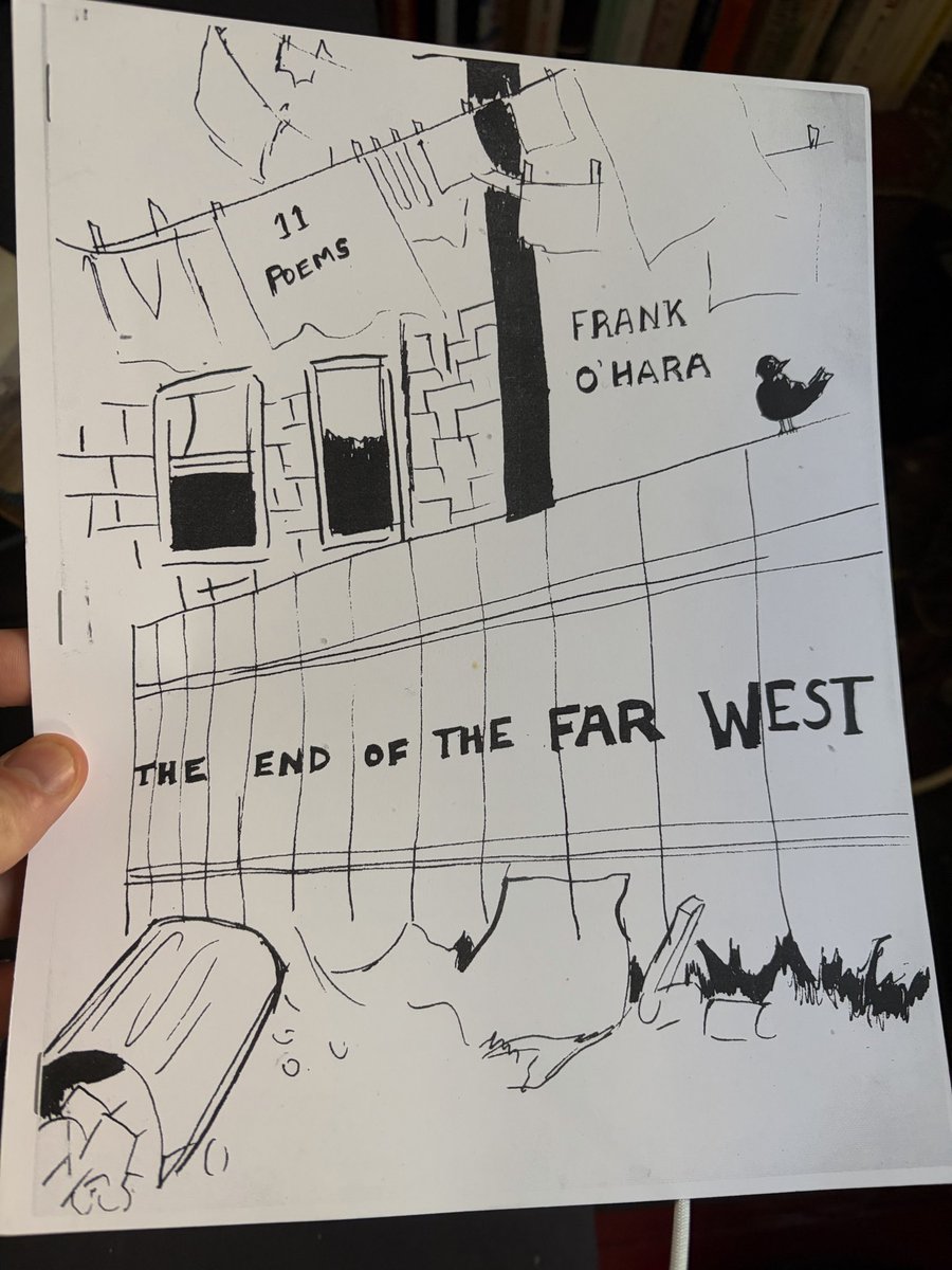 Have no idea who put this pristine copy of 11 late-career Frank O’Hara poems—copyrighted by the estate and compiled by Ted Berrigan in 1974—in a little free library box on Cooper Square. But, I think I’m going to hold onto this one…