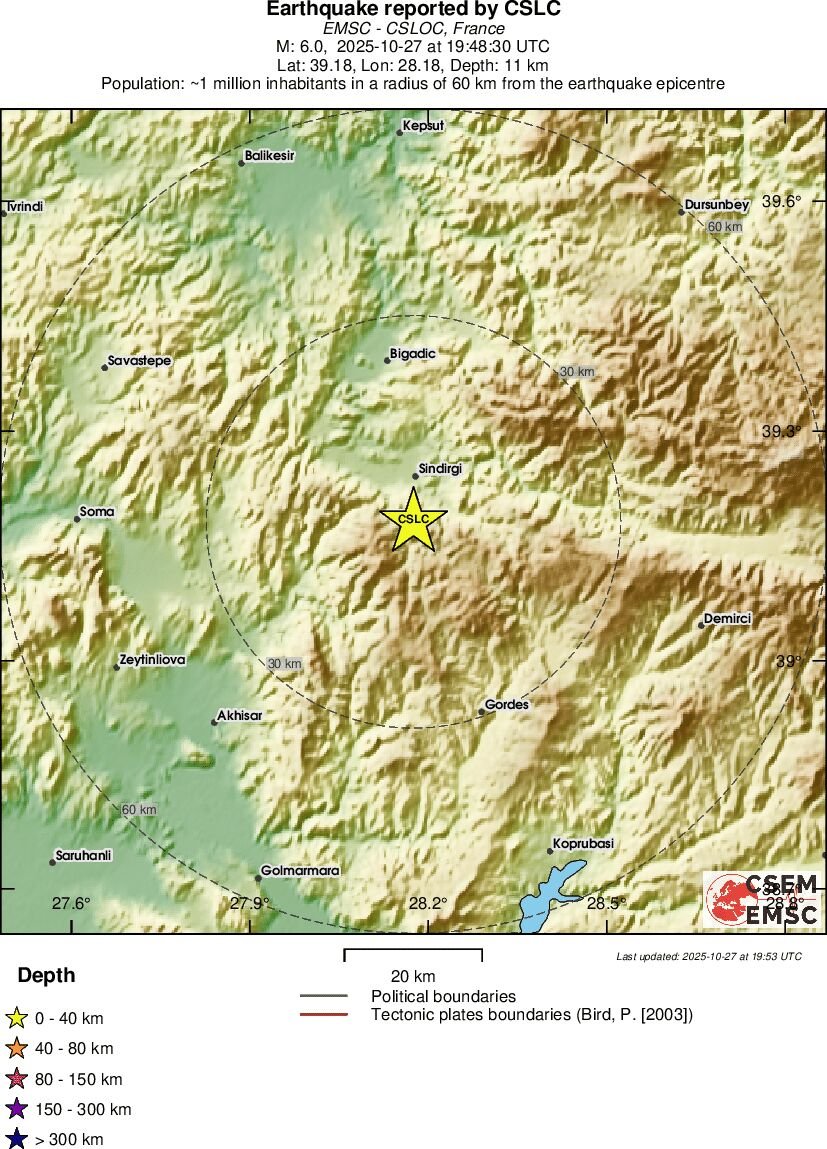Deprem Sındırgı'da (Balıkesir'de) oldu...
Sındırgı (#Balıkesir)deprem fırtınasında II. Evre depremi olarak M=5.9/6.0 olarak devam etti..