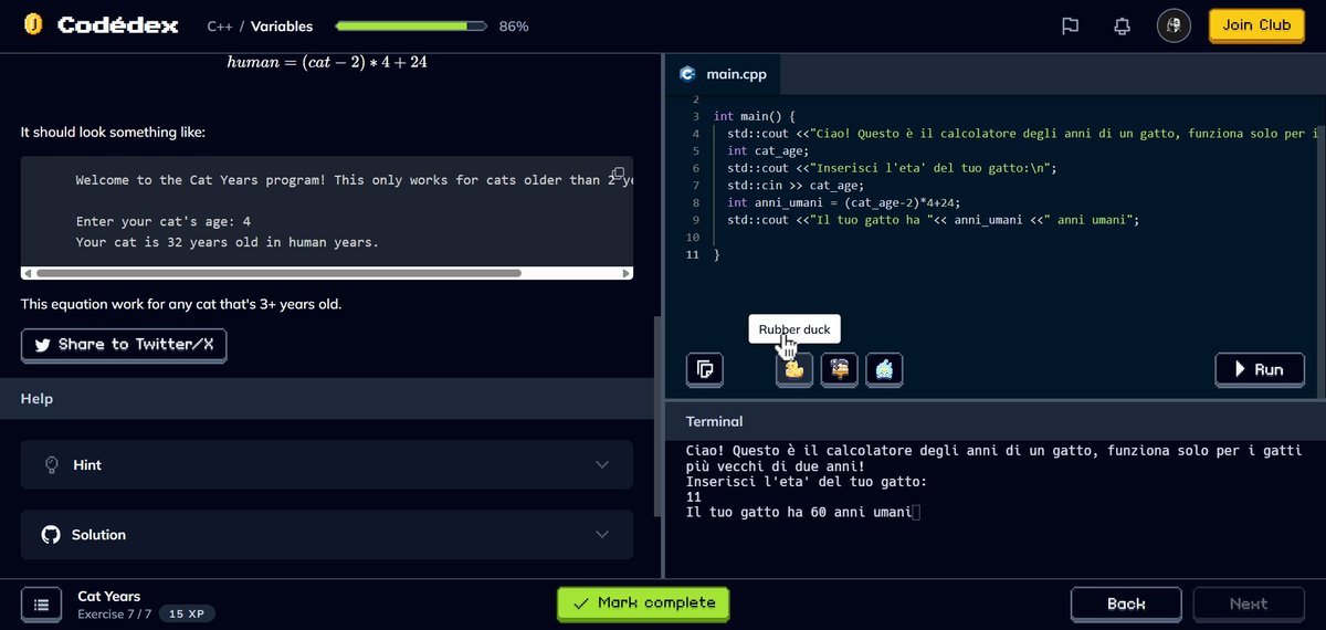 simone_code's tweet image. Cat Years 🐱 #CodedexCatYears @codedex_io