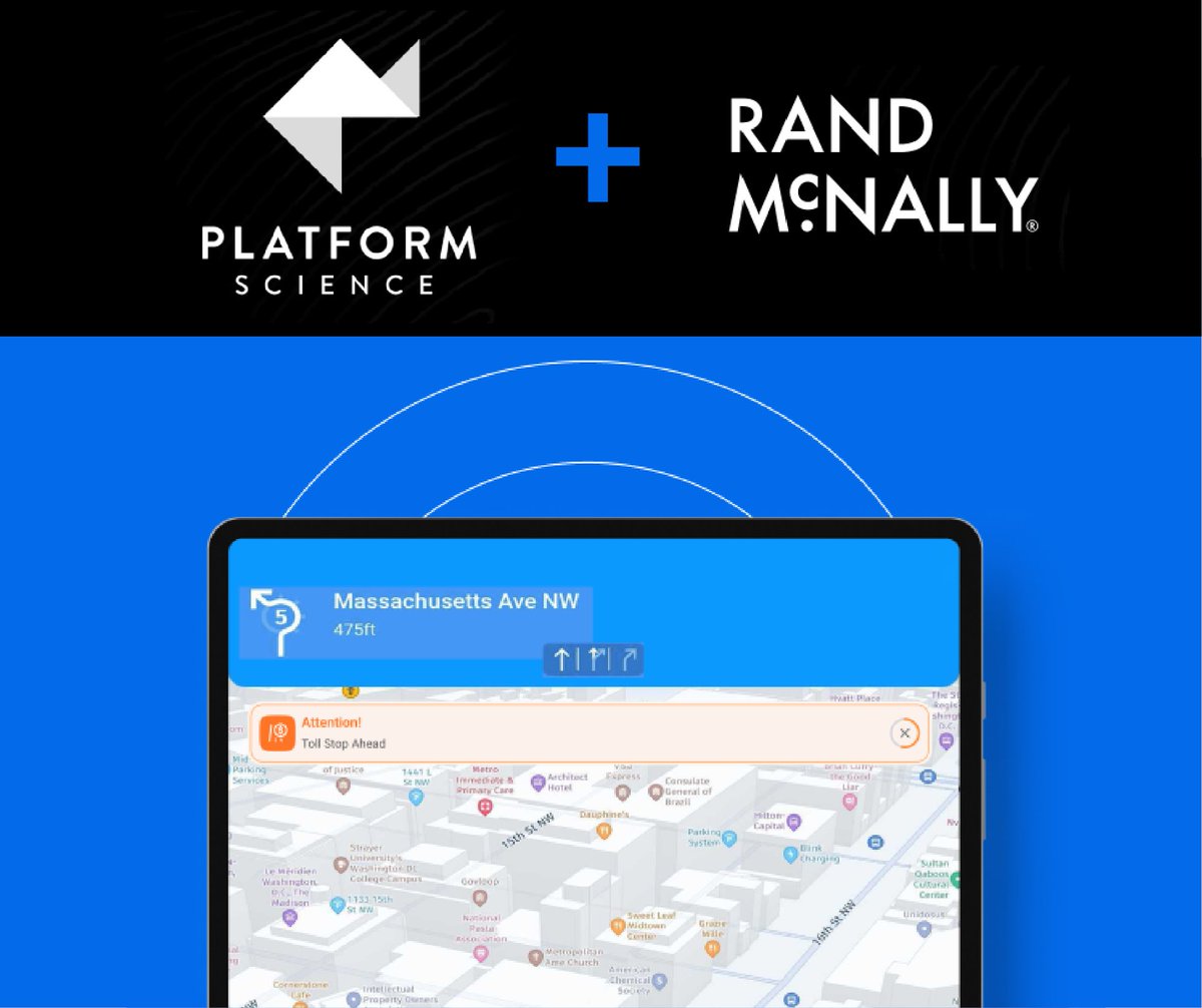 randmcnally's tweet image. Big news from Rand McNally! 🚛 We’ve partnered with Platform Science to bring Rand Navigation powered by Rand Road IQ to the Virtual Vehicle Marketplace → hubs.li/Q03Qh6_V0

#RandMcNally #PlatformScience #FleetTechnology #RandNavigation