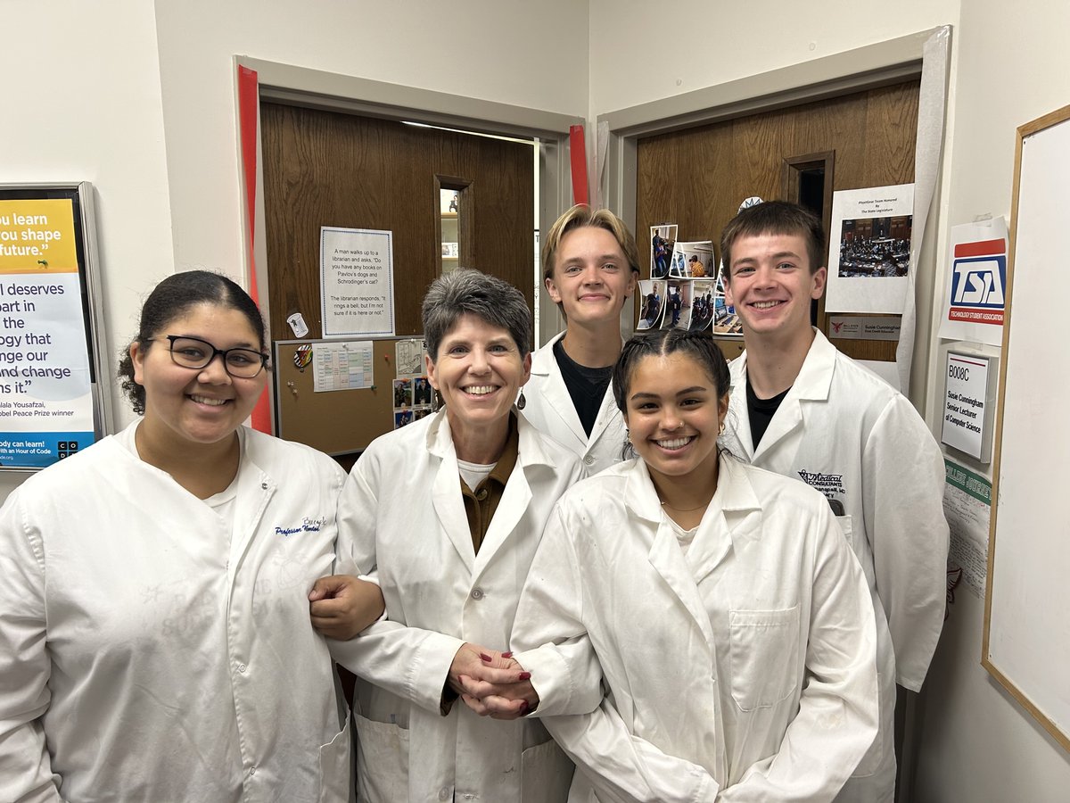 The National Honors Society officers participated in a "Dress Like Mrs. Chris Buczek" Day to celebrate the accomplishment of raising over $4,300 for the Walk to End Alzheimer's.