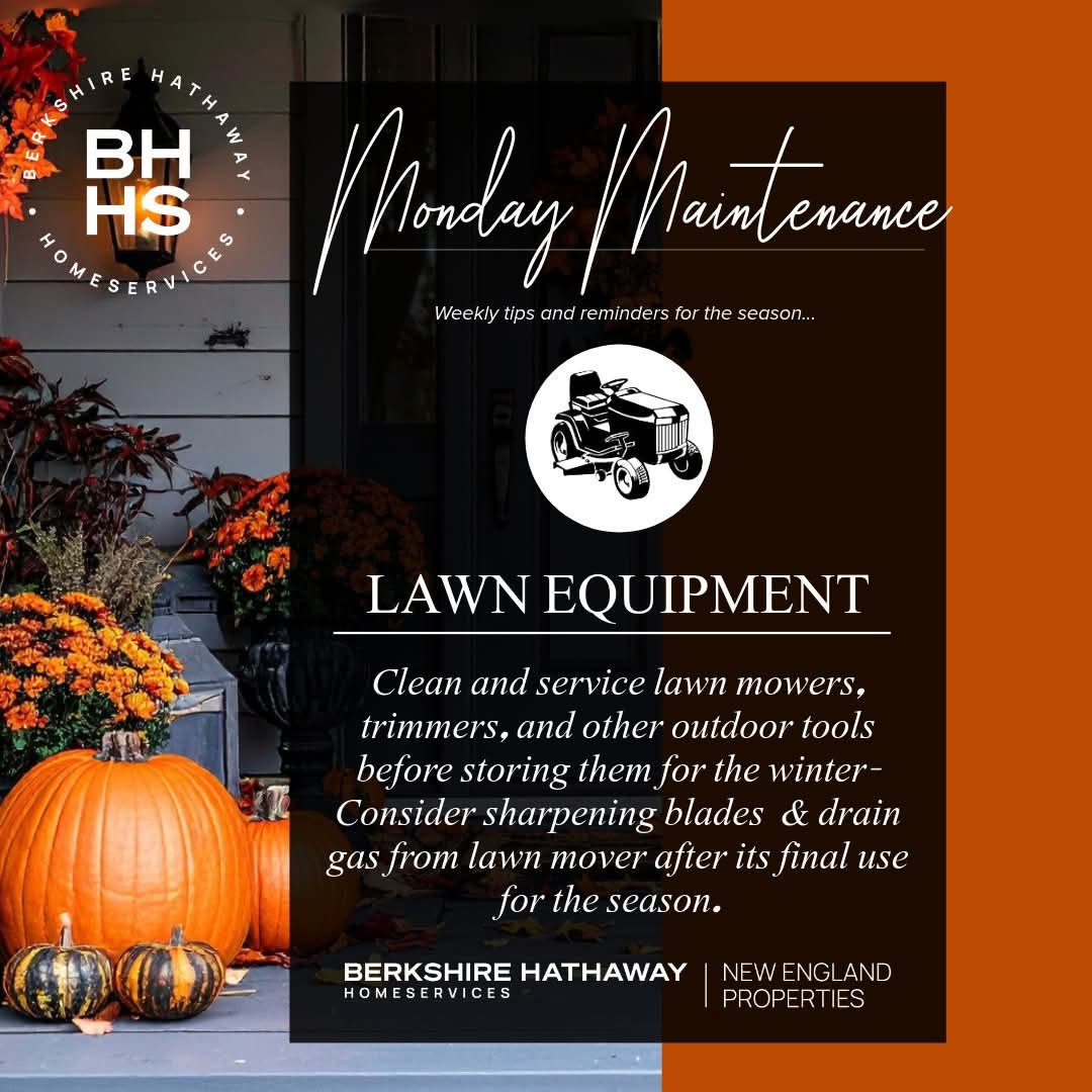 Annrealtor2's tweet image. 🛠️ Time to put the yard tools to bed for the season! Give your lawn equipment a little TLC before storing it away — a quick clean and proper prep now means smooth starts next spring. ✅

#MondayMaintenance #LawnEquipmentCare #FallPrep #HomeUpkeep #WinterReady