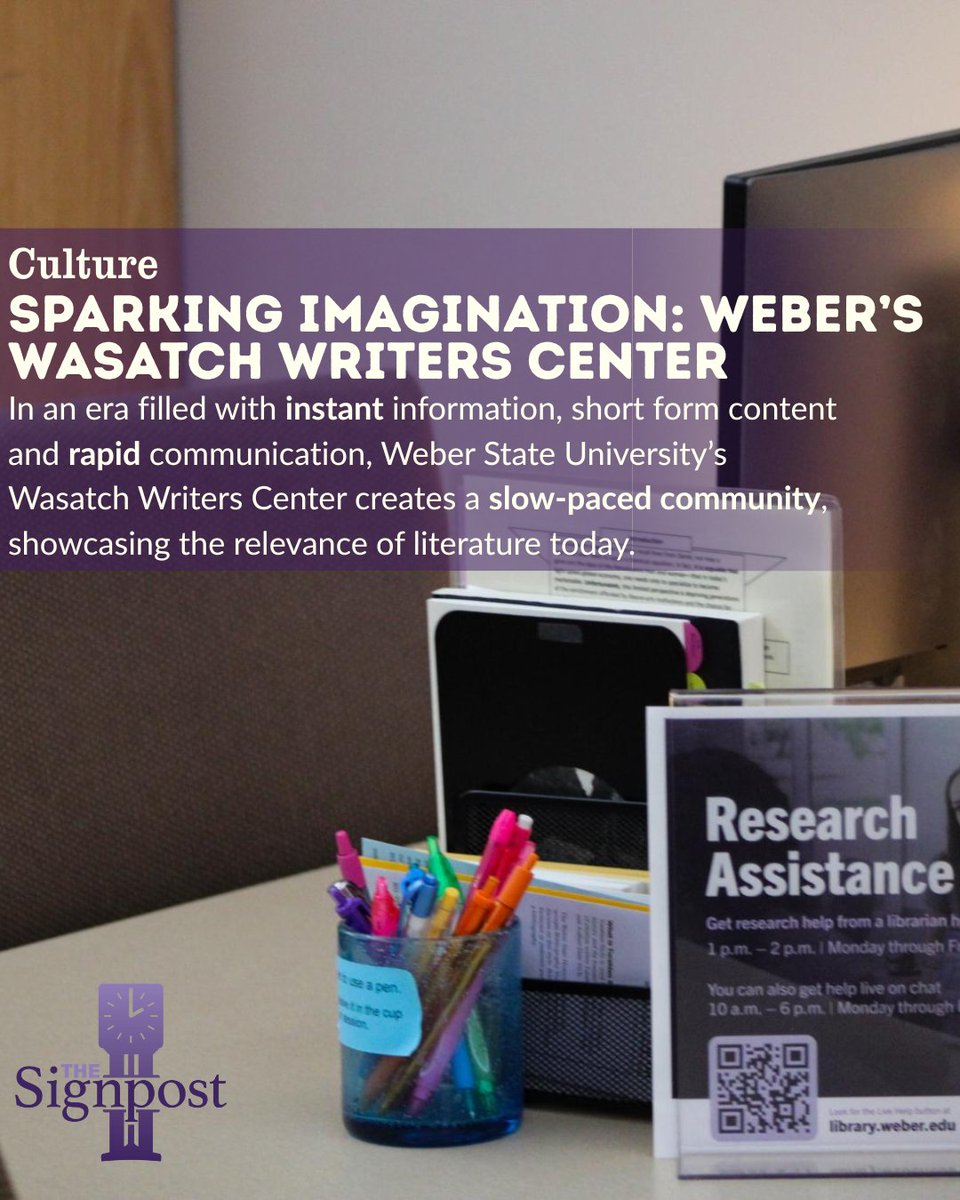 WSUSignpost's tweet image. ⬆️ Read more about the Weber Wasatch Writers Center on our website, link in our bio!

✍️: Skylar Wolfe | Culture Reporter, the Signpost
📸: Anna Kuglar | Photography Editor, the Signpost

#Weberstate #WSU #Thesignpost #Writing #Writingcenter #Communication #Ogden #Utah #Utahnews