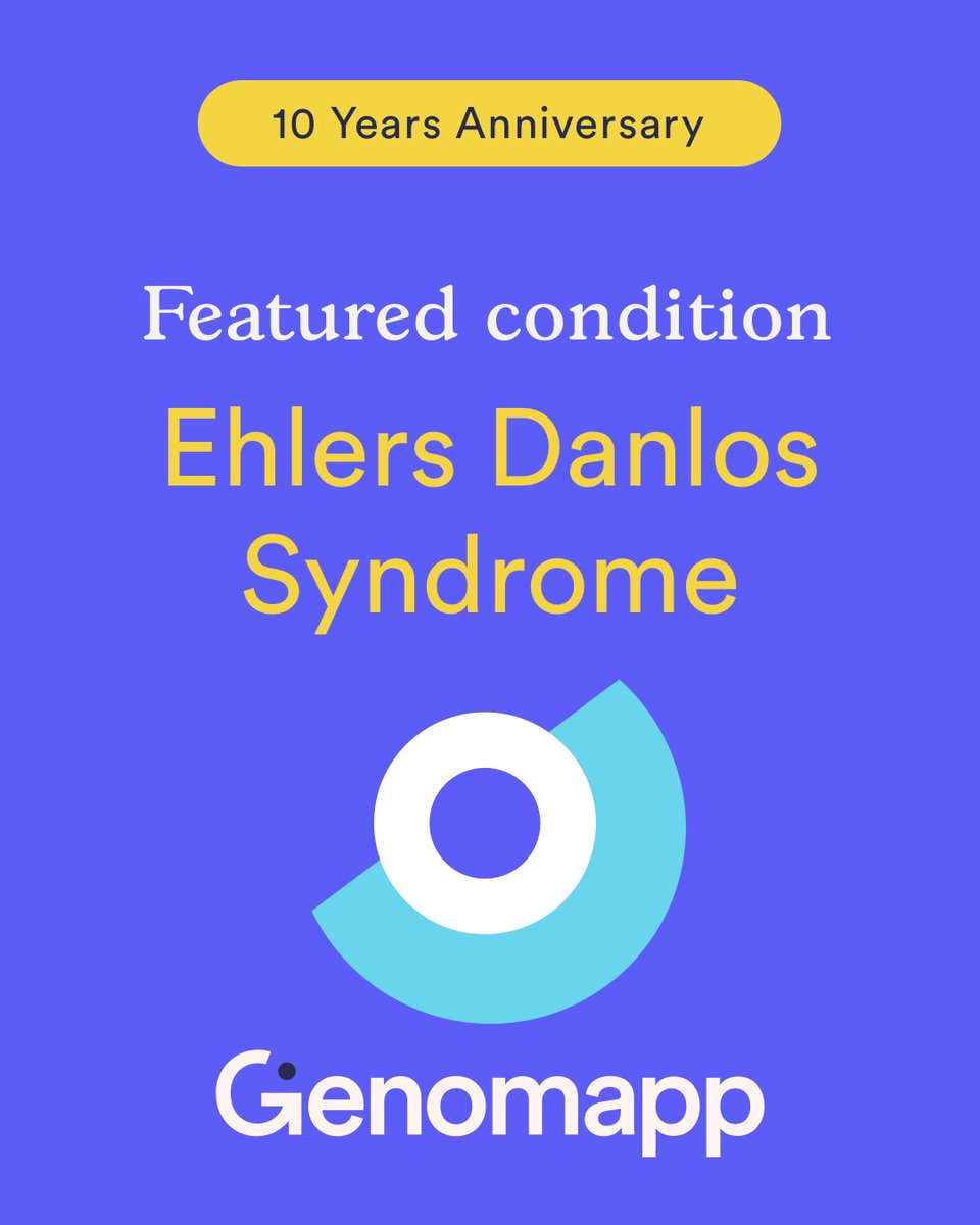 Genomapp's tweet image. To mark our ten-year anniversary, we're introducing the "Featured Condition" section, offering specialized content to help you better understand certain genetic conditions. We’re starting with Ehlers-Danlos Syndrome. Check the app to see what it says about your predisposition.