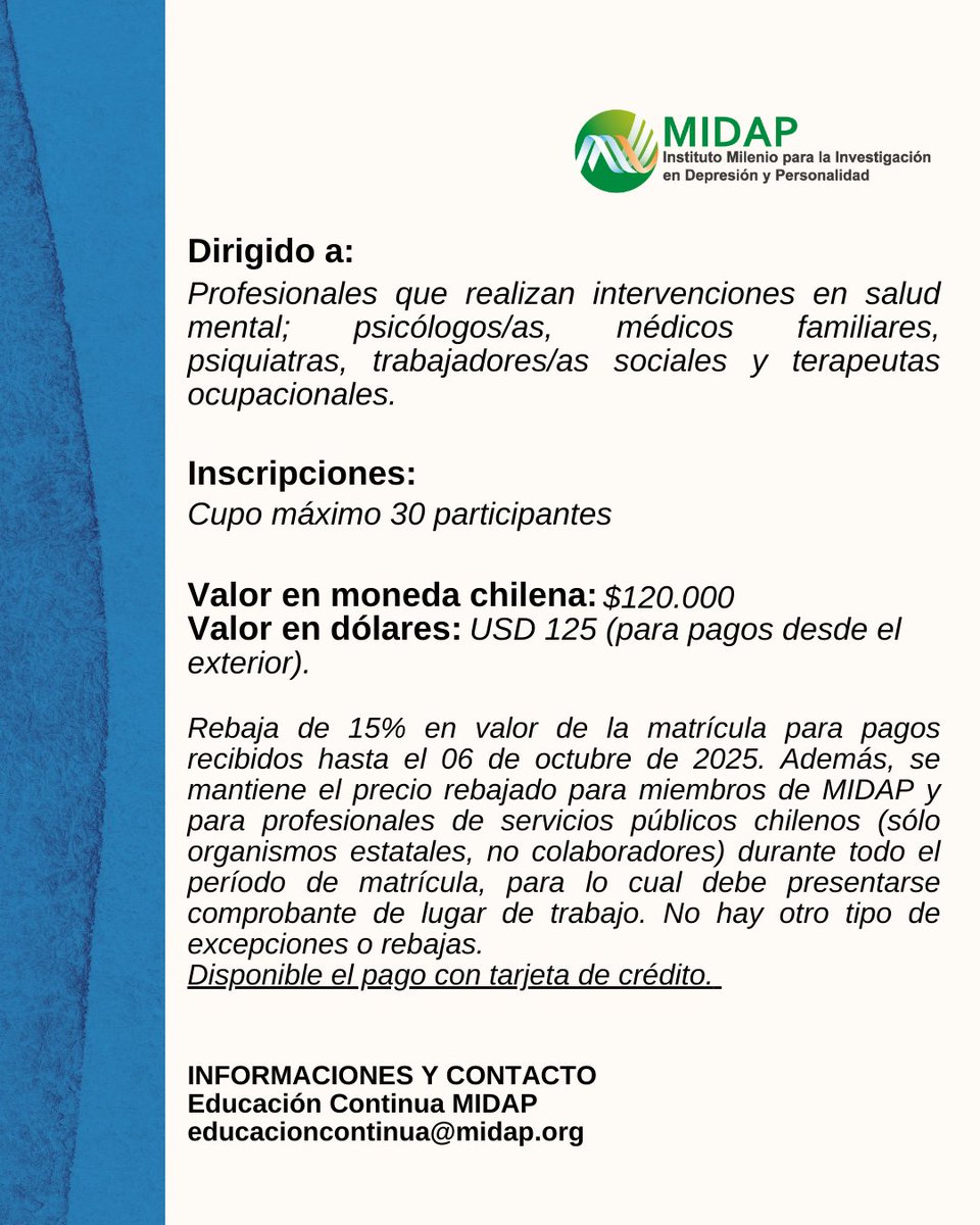 institutomidap's tweet image. Queda menos de un mes para el curso "E-Mental Health: estrategias digitales y aplicaciones de la inteligencia artificial para profesionales de la salud mental". Más información e inscripciones en: midap.org/nuevo-curso-mi…