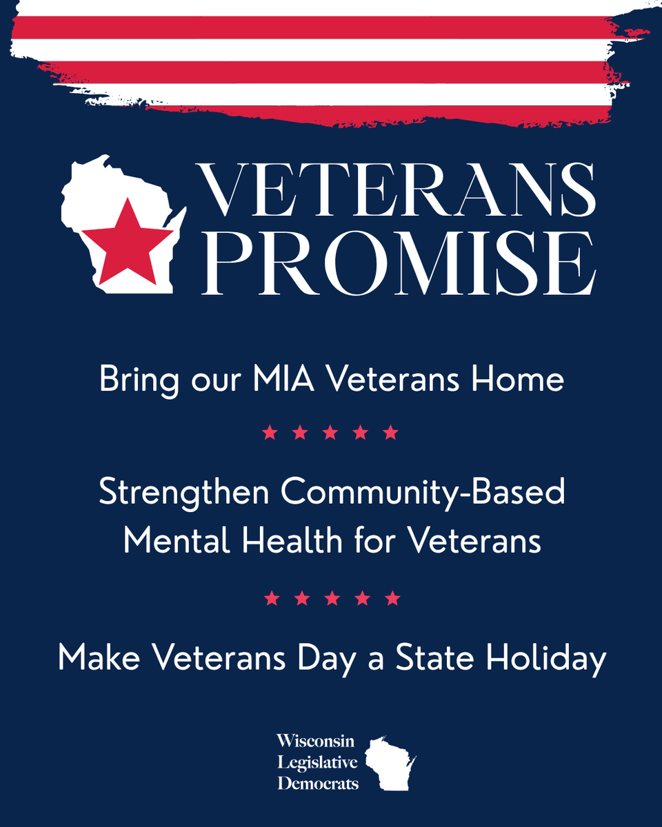 For too long our veterans have been left behind. It’s time Wisconsin lived up to its promise to those who served.

Earlier this fall, two veterans homes in Chippewa Falls and Green Bay were forced to close because Legislative Republicans failed to fund them.