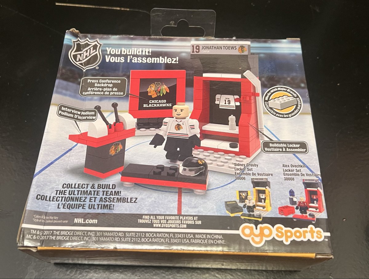 SlapShotNation's tweet photo. Selling OYO sports NHL Chicago Blackhawks Johnathan Toews lockeroom set! They are Lego compatible too! These sets are no longer produced. So very rare :) #gojetsgo #blackhawks #nhl #hockey #oyo #oyosports #lego #toy https://t.co/YbuWcDQYZD