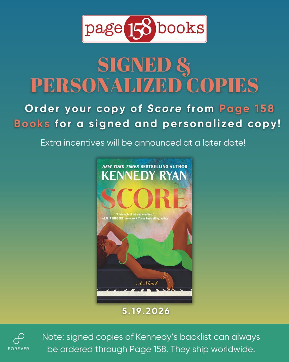 Author <a href="/kennedyrwrites/">Kennedy Ryan</a> has revealed the gorgeous cover for Score in the bestselling Hollywood Renaissance series!

Releasing May 19, 2026

Cover Artist: Poppy Magda

Pre-order today on Amazon, Apple Books, Barnes &amp; Noble, Google Play, and Kobo!

bit.ly/3KZdsEx