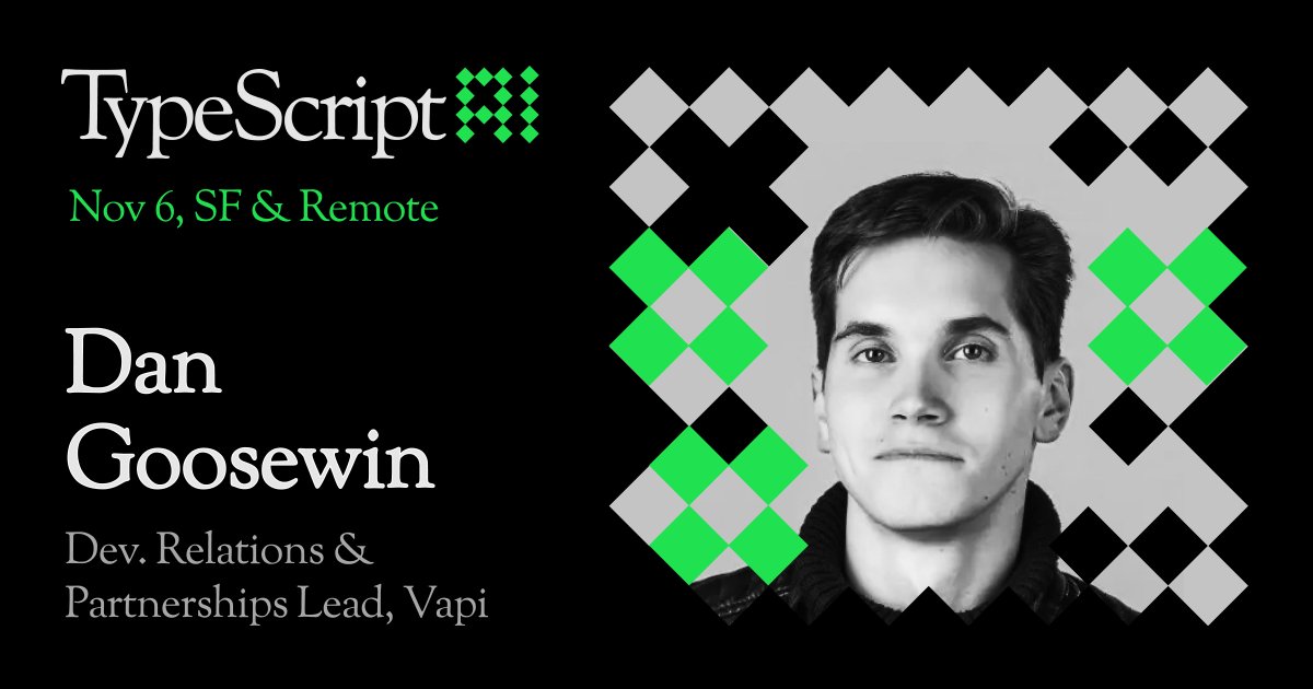 i am bringing all the cracked engineers to sf this nov at tsconf.ai for you goose

@dan_goosewin <a href="/Vapi_AI/">Vapi</a>