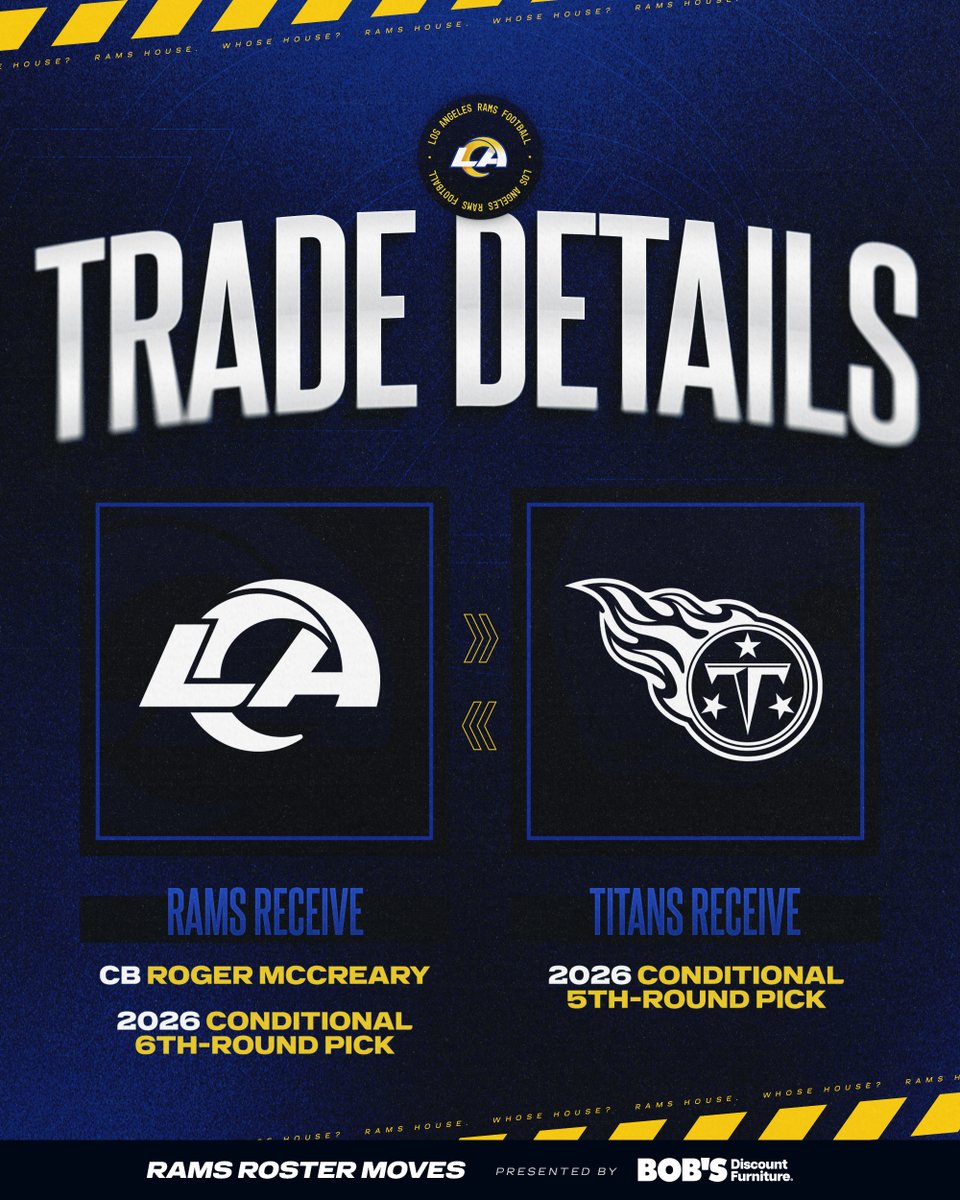 We have agreed to a trade with the Titans. ⤵️