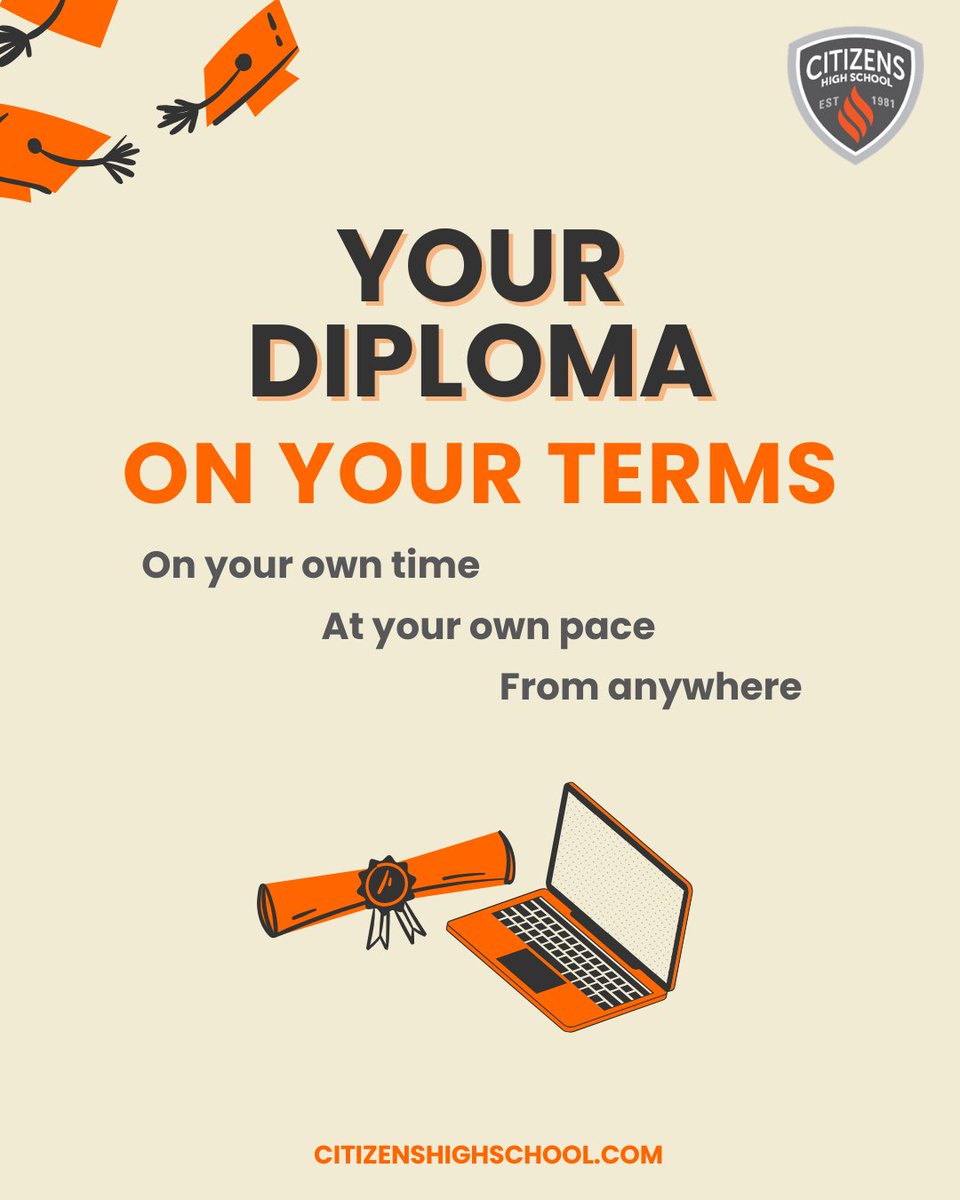 CitizensHS's tweet photo. Start your path to graduation on your own schedule. Study at anytime, from anywhere! 

Learn more and enroll today: https://t.co/9BkhVPqV7S

#onlinehighschool #citizenshighschool #onlineschool #diploma https://t.co/SnluGyXcNm
