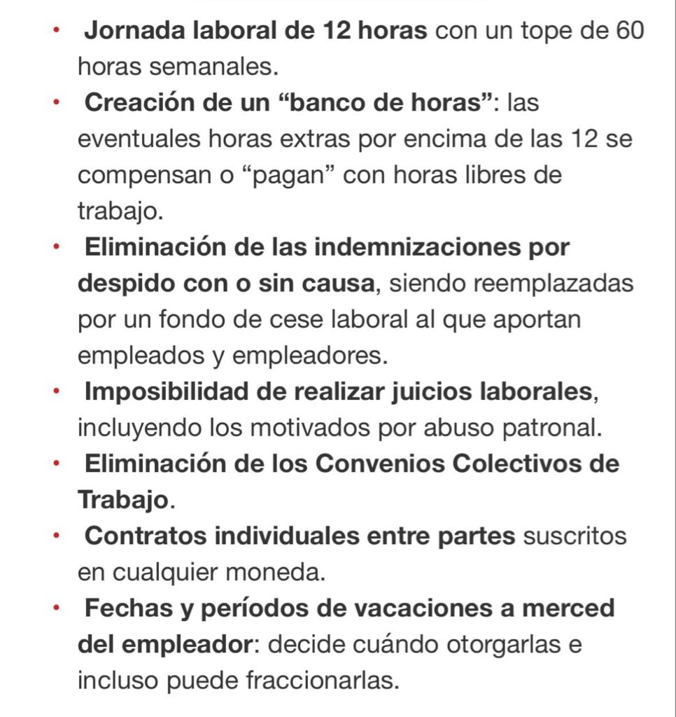 Argentina ha votado regresión en derechos laborales 

Vuelven a antes de 1853, para instaurar la esclavitud