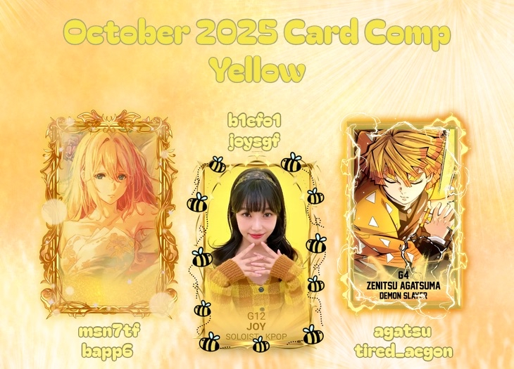 💛💛 Take a look at the winners of our monthly card competition! 💛💛

The theme was yellow and these entries knocked it out of the park and won 25 wists each!

Keep an eye for next month's competition coming soon! 💛💛