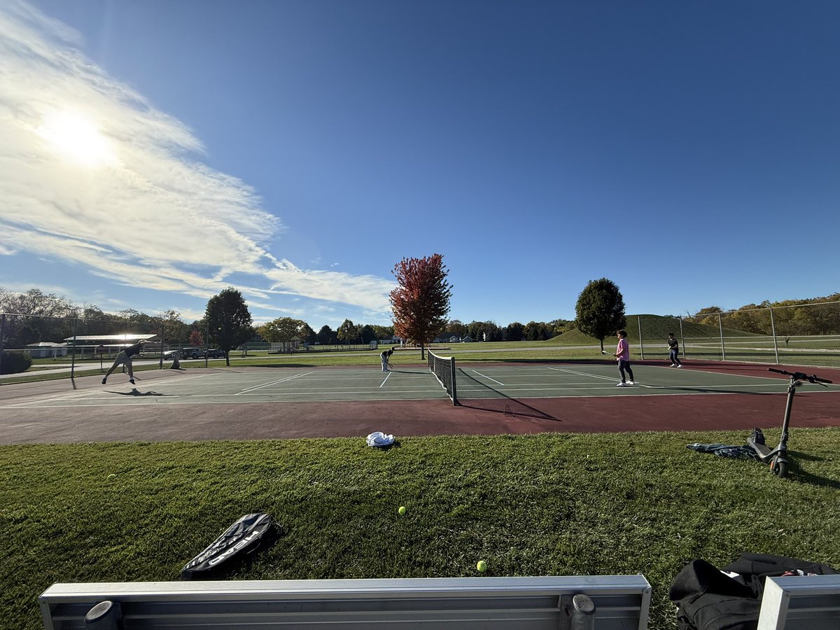 Our home courts are getting their annual touch up, but that doesn’t stop our Redskin Men from getting outside to play tennis! Found these fellas at Heigel Park out on Catawba today. Go Skins! <a href="/pcskins/">PC Athletics</a>