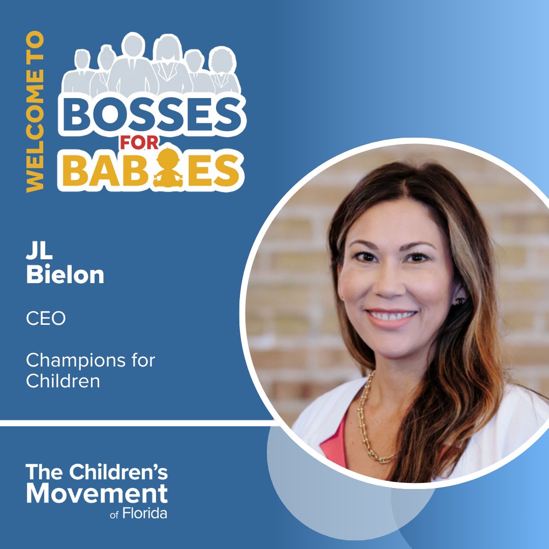 ChildMovementFL's tweet image. Join us in welcoming JL Bielon to Bosses for Babies! At @cfctampabay, she leads with strong benefits, mental health support &amp;amp; flexibility for caregivers.

🌐: bit.ly/BossesForBabie…

#BossesForBabies #TheChildrensMovement #Florida