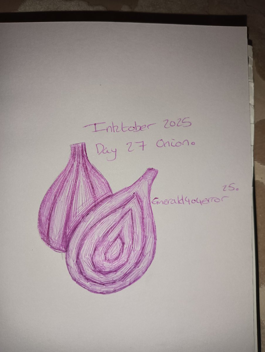 Emerald404error's tweet image. #inkober #inktober2025 #inktoberday27 #inktoberday27onion #artchallenge