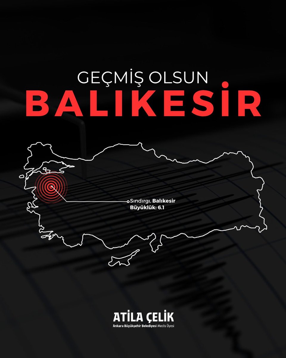 Merkez üssü Balıkesir olan ve çevre illerde de hissedilen depremin can ve mal kaybına sebep olmamasını diliyor, sarsıntıdan etkilenen tüm vatandaşlarımıza geçmiş olsun dileklerimi iletiyorum.