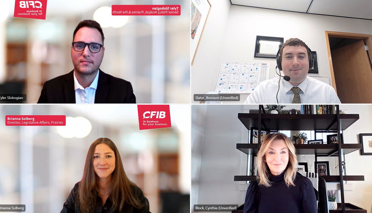 🤝Today, CFIB was pleased to meet with Mayor Block from the <a href="/cityofsaskatoon/">City of Saskatoon</a> to discuss small businesses priorities ahead of the 2026-27 municipal budget. We appreciate the opportunity to share business owners' concerns on property taxes, construction impacts &amp; community safety.