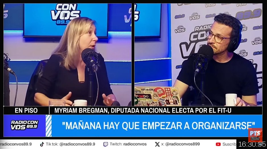"Hay que resistir desde mañana. Organizarnos en todos lados desde ahora. Es el momento de construir una izquierda fuerte y dejar atrás la lógica del mal menor"

📻 No te pierdas la entrevista completa a <a href="/myriambregman/">Myriam Bregman</a> con <a href="/aleberco/">Alejandro Bercovich</a> en <a href="/pasaroncosas899/">Pasaron Cosas🤷‍♀️🤷‍♂️</a> 

▶️ youtube.com/watch?v=qhnyKd…