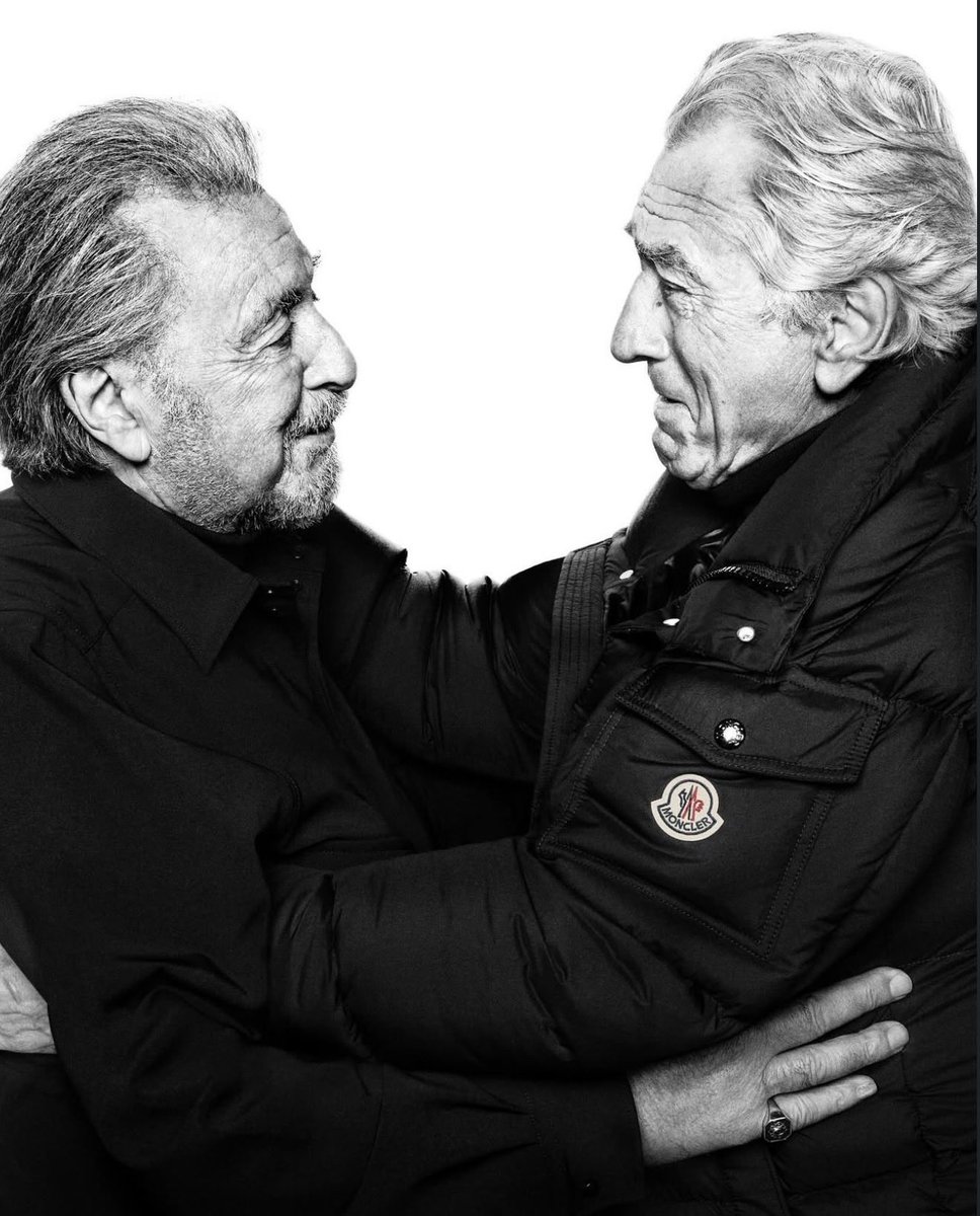 HardestFitPics's tweet photo. Al Pacino &amp; Robert De Niro for Moncler, 2025 https://t.co/ePnKsubJBd
