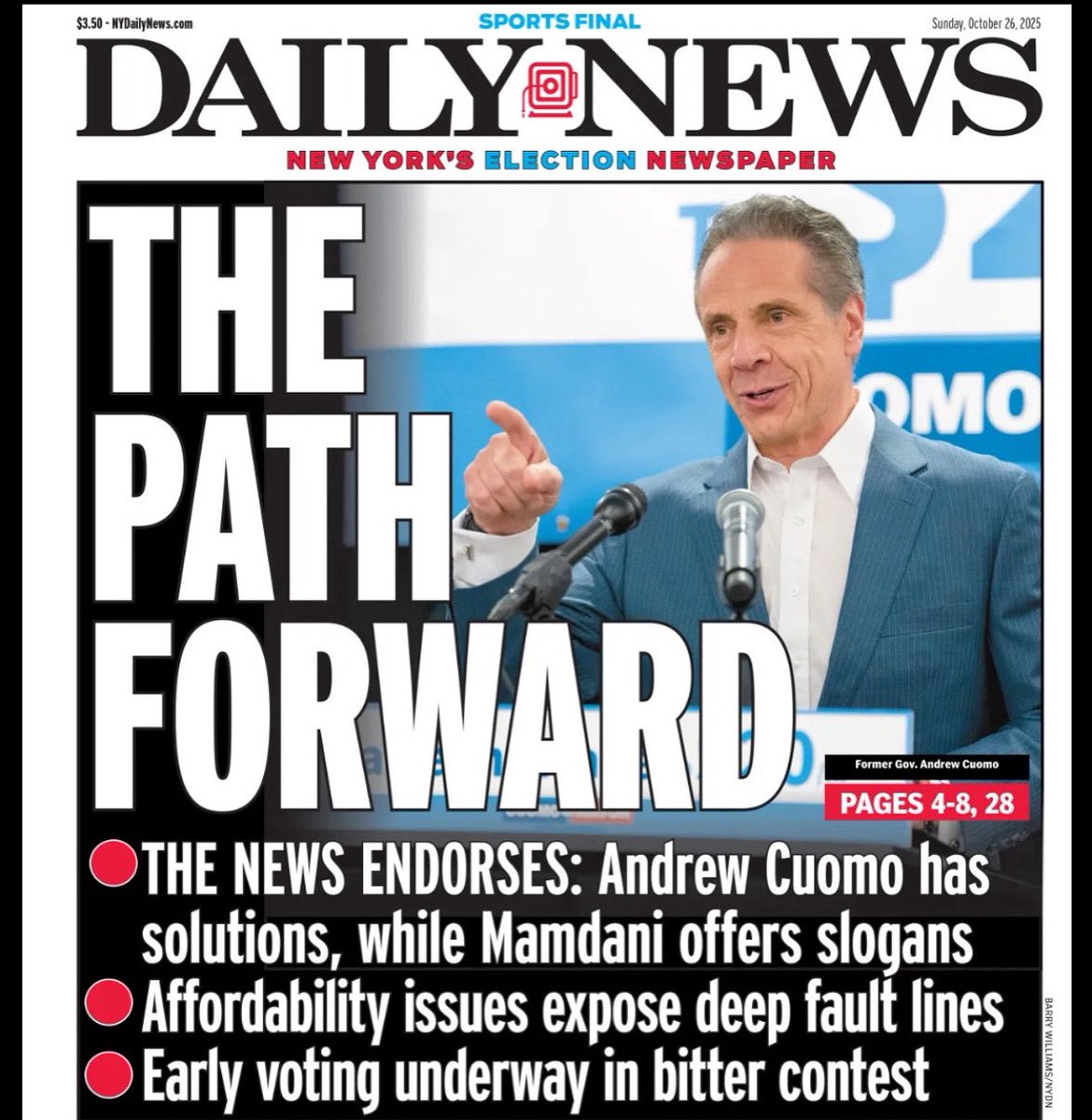 “New York isn’t a city that stands still, it must advance or fall back…With Cuomo we can move ahead.” #cuomoformayor #nyc