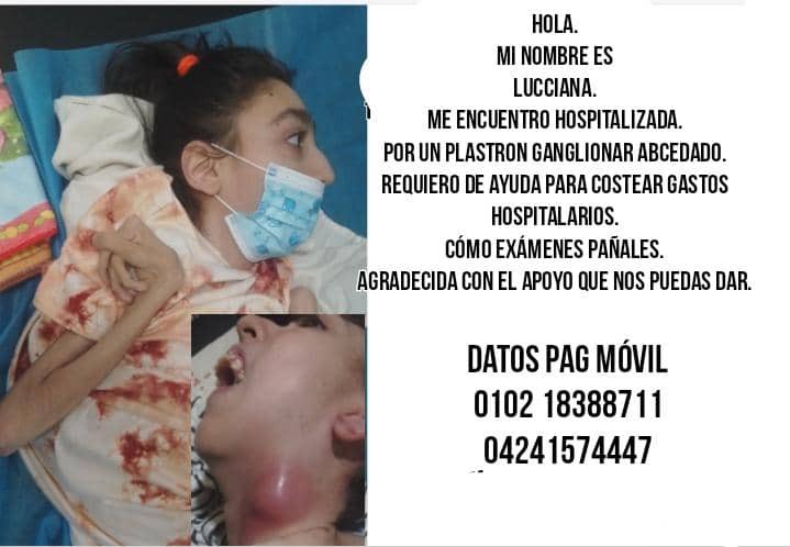AlexaGomezDos's tweet image. Buenas noches. Lucciana tiene 23 años, es una chica con parálisis cerebral y está internada en el clínico universitario con un diagnóstico de Plastron ganglionar. La muestra deben enviarla para biopsia y hacerle otros exámenes. Su mamá es de los Valles del Tuy y no cuenta con los…