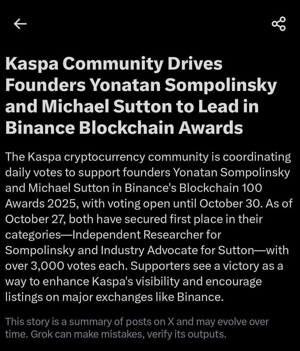 This doesn't surprise anyone who holds and or understands $KAS! DAGKnight.com is end game! <a href="/hashdag/">Yonatan Sompolinsky</a> <a href="/michaelsuttonil/">Michael Sutton</a> <a href="/cz_binance/">CZ 🔶 BNB</a> <a href="/saylor/">Michael Saylor</a> s