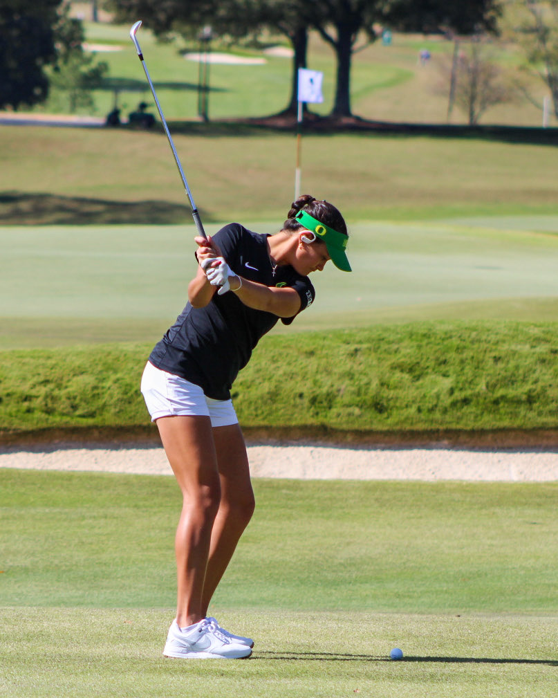 Always in the hunt 🦆 

Kiara Romero shoots 1 under in stroke play to finish 2nd, her 11th career top-two showing 🔥 #GoDucks