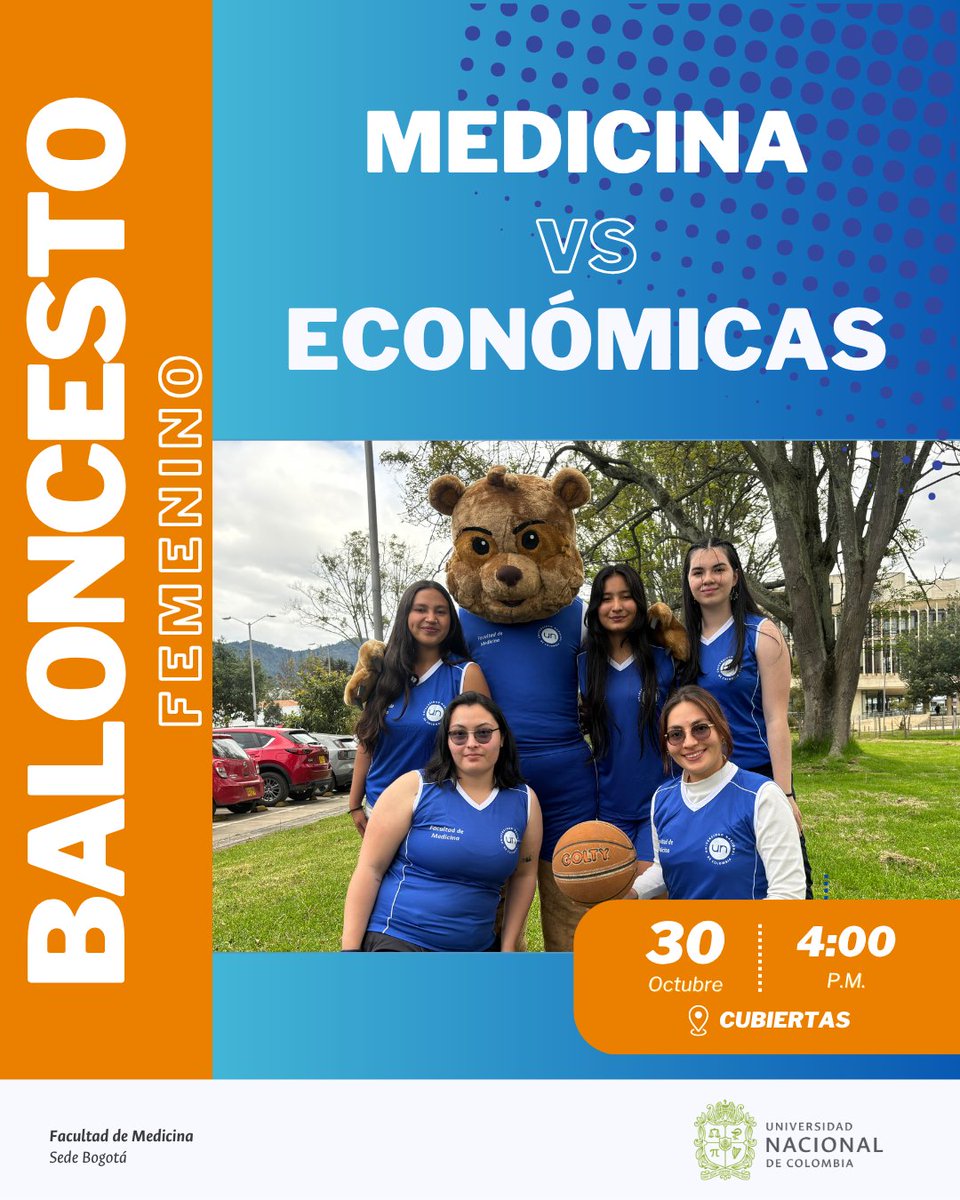 Facultad de Medicina | UNAL Colombia (@medicinaunal) on Twitter photo Esta es la agenda de partidos que tendrán nuestros equipos deportivos esta semana como parte del Torneo EntreFacultades. 
¡Los esperamos!
#EquipoMedicinaUNAL Esta es la agenda de partidos que tendrán nuestros equipos deportivos esta semana como parte del Torneo EntreFacultades. 
¡Los esperamos!
#EquipoMedicinaUNAL