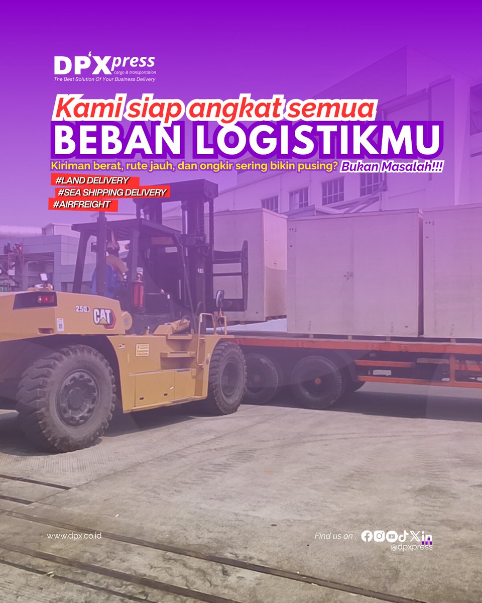 DPXpresss's tweet photo. Kami siap angkat semua beban logistikmu! 💪
Dari kargo ringan hingga berat, kami pastikan pengirimanmu tiba aman, cepat, dan tanpa hambatan.
Percayakan urusan logistikmu pada yang ahli di bidangnya! 🚚✨

Hubungi kami sekarang dan kirim tanpa khawatir!

#DPXpress #SolusiLogistik https://t.co/f6AUUGYtpk