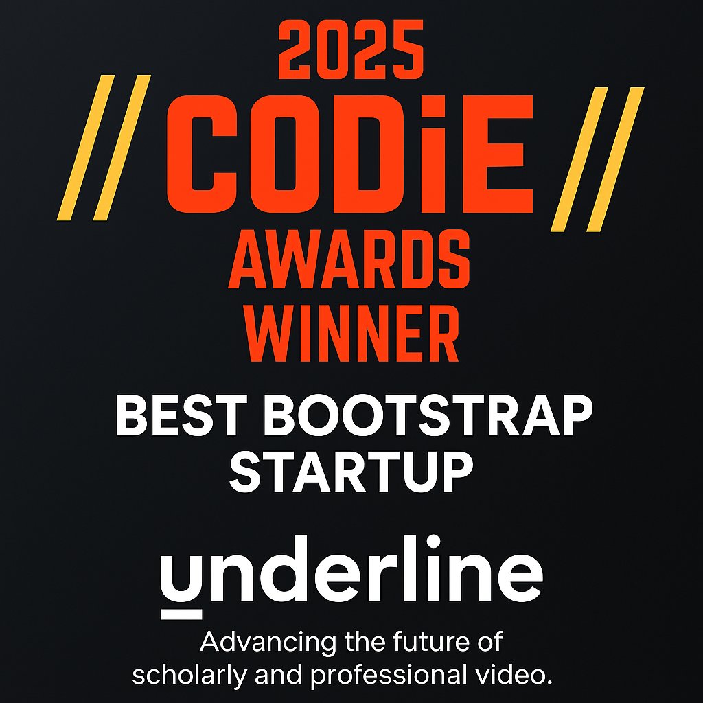 GunterMGroup's tweet photo. 🚀 Big news!
 @Underline_Sci has been named Best Bootstrap Startup at the 2025 #CODiEAwards! 🎉
This honor celebrates our mission to advance the future of scholarly and professional video — connecting research, ideas, and audiences worldwide. 🌍

#Innovation #Startup #DigitalScholarship #SIIA #UnderlineScience

🔗 https://t.co/3fCfegFJUW