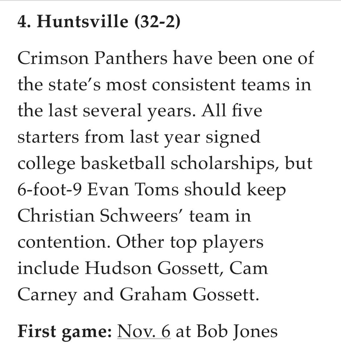 Huntsville Men’s Basketball tweet media