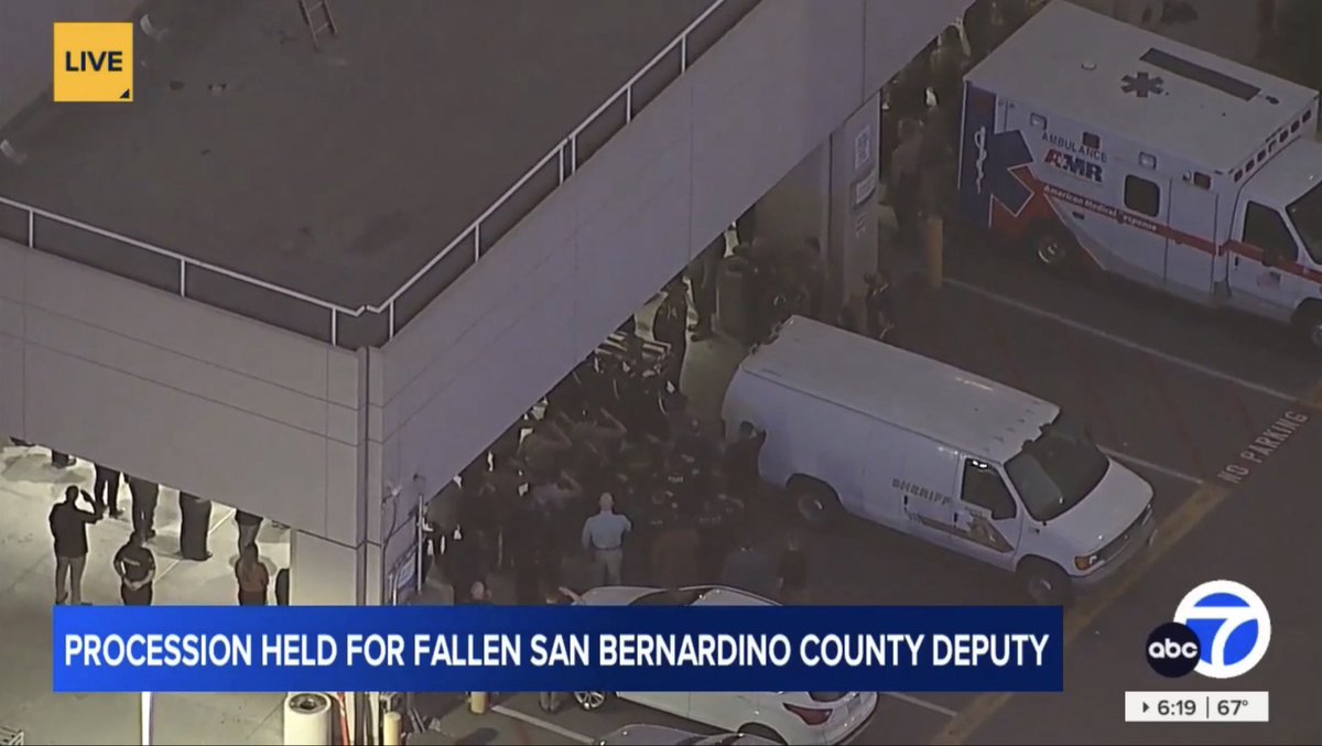 BREAKING 🚨🚨

#SanBernardino / #California 

The memorial procession for <a href="/sbcountysheriff/">San Bernardino County Sheriff</a> Deputy Andrew Nunez has begun. 

<a href="/ABC7/">ABC7 Eyewitness News</a> <a href="/abc7chriscristi/">Chris Cristi</a>